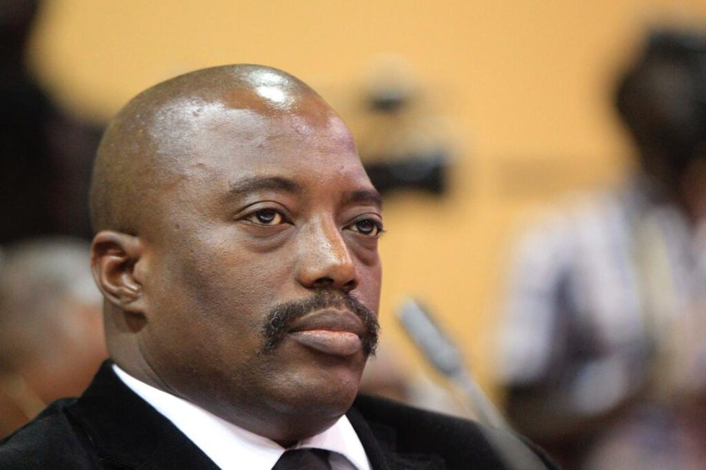 Former president Joseph Kabila during a conference